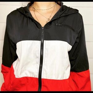 Windbreaker with hoodie